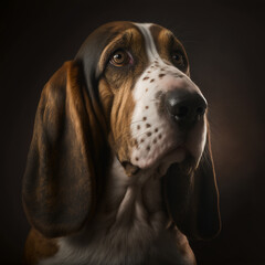 portrait of a dog basset hound