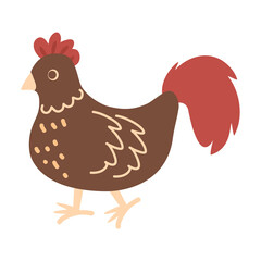 cartoon farm poultry birds flat illustration
