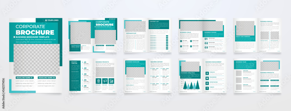 Canvas Prints minimalist business brochure template with simple style and modern layout