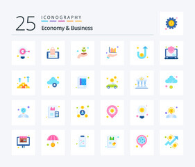 Fototapeta na wymiar Economy And Business 25 Flat Color icon pack including finance. hand. growth. data. analysis