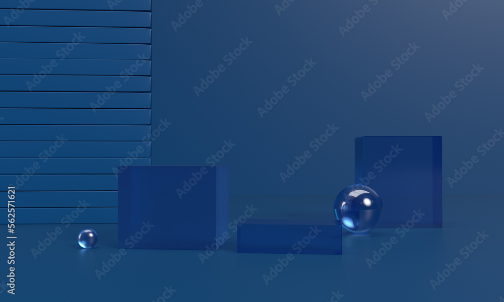 Poster blue gradient color abstract graphic design minimal podium stage scene studio circle round ball show