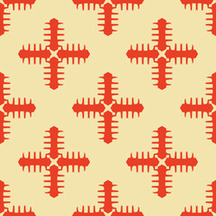 Bright seamless pattern with ethnic geometric ornament. Retro abstract illustration.