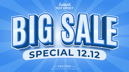 Editable text effect - 12.12 Promotion Sale 3d template style