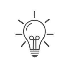 bulb lamp vector icon, idea sign, light bulb line icon
