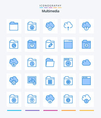 Creative Multimedia 25 Blue icon pack  Such As upload. files. sync. restore. folder