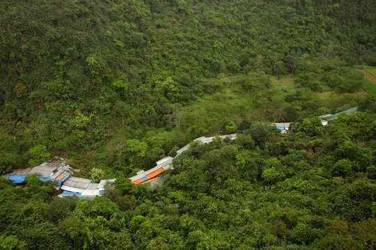 aerial view of village among the rees in Hanoi, Vietnam