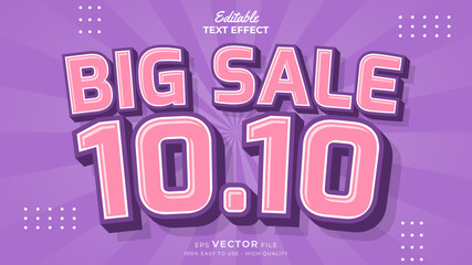 Editable text effect - 10.10 Promotion Sale 3d template style