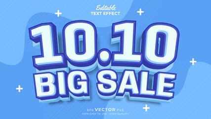 Editable text effect - 10.10 Promotion Sale 3d template style