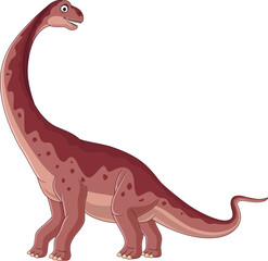 Cartoon brontosaurus dinosaur on white background © tigatelu