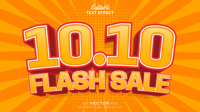 Editable text effect - 10.10 Promotion Sale 3d template style