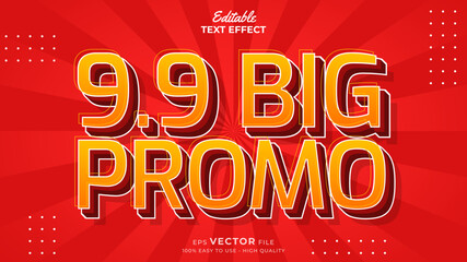 Editable text effect - 9.9 Promotion Sale 3d template style