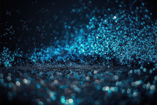 Glittering Blue Lights background wallpaper glowing abstract lights Generative AI