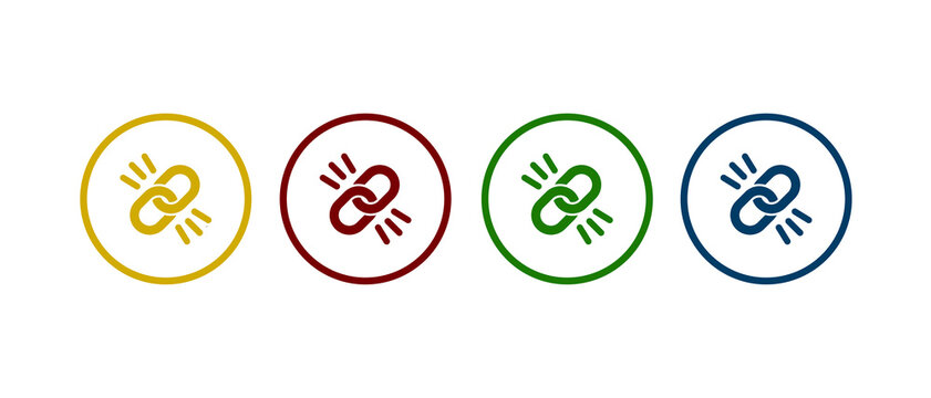 Unlink Chain Icon Vector.
