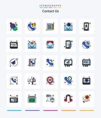 Creative Contact Us 25 Line FIlled icon pack  Such As user. contact. letter. subscription. email