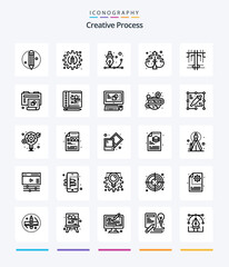 Creative Creative Process 25 OutLine icon pack  Such As new. creative. plant. type. creative