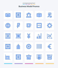 Creative Finance 25 Blue icon pack  Such As marketing. coin. box. business. money