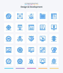 Creative Design & Development 25 Blue icon pack  Such As web design. tabs. shape. tab. modeling