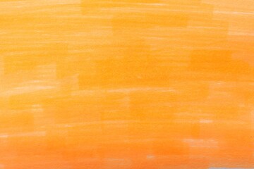 Fototapeta premium Abstract painting drawn with orange marker as background, top view