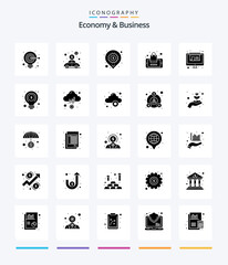 Creative Economy And Business 25 Glyph Solid Black icon pack  Such As online. smartphone. accessibility. shopping. app