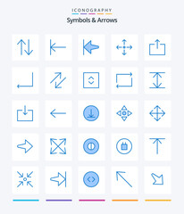 Creative Symbols & Arrows 25 Blue icon pack  Such As scale. arrow. full screen. enter. arrow