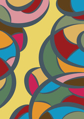 Vintage swirl boho pattern Abstract background.