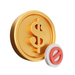 3d payment coin dollar icon illustration 
