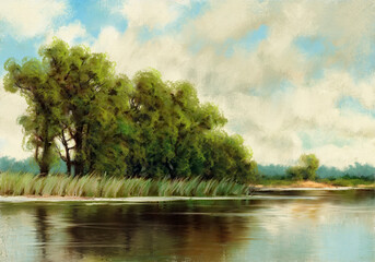 Obraz premium river in the park
