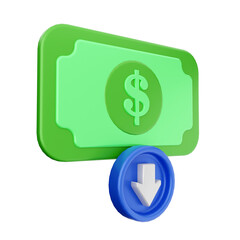 3d payment money dollar icon illustration 