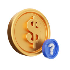 3d payment coin dollar icon illustration 