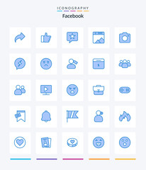 Creative Facebook 25 Blue icon pack  Such As image. web. chat. gallery. image