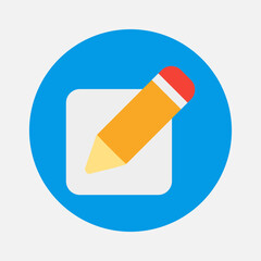 Edit icon in flat style about essentials, use for website mobile app presentation