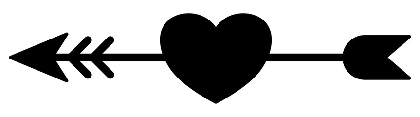 heart arrow doodle line art