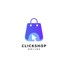 click shop icon logo design for online shop