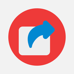 Share icon in flat style about essentials, use for website mobile app presentation