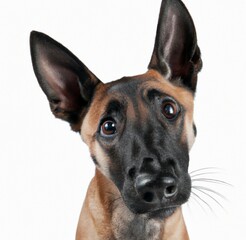 Obraz premium Adorable Belgian Malinois Puppy: The Next Generation. Generative AI Illustration, Digital Art.