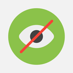 Not visible icon in flat style about essentials, use for website mobile app presentation