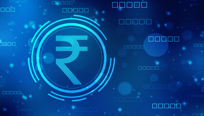 Indian Rupee symbol on financial Background, Growth of Indian stock market, Abstract finance background, Stock market Concept background