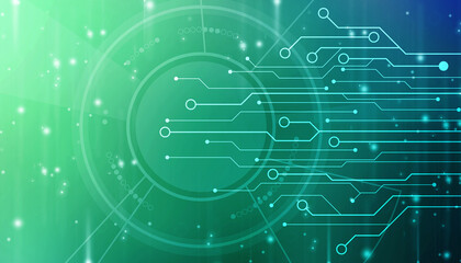 Abstract futuristic circuit board Illustration, Circuit board with various technology elements. Circuit board pattern for digital abstract technology background