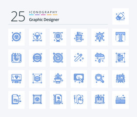 Fototapeta na wymiar Graphic Designer 25 Blue Color icon pack including pot. pen. grid. holder. illustration