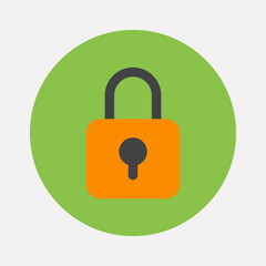 Padlock icon in flat style about essentials, use for website mobile app presentation
