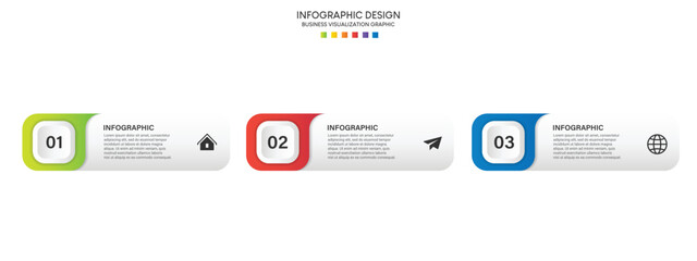 Steps business data visualization timeline process infographic template design with icons