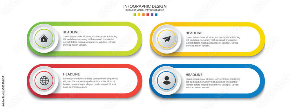 Poster steps business data visualization timeline process infographic template design with icons