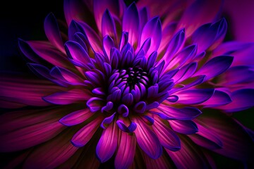 Purple Violet Dahlia Flower, Generative AI
