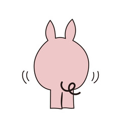 後ろ姿のブタ