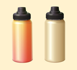 3D water bottle mock up set