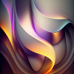 Generative AI Multicolor abstract background with curvy lines and gradients