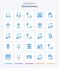 Creative Devices 25 Blue icon pack  Such As maracas. mouse. boom box. hardware. devices