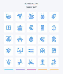 Creative Easter 25 Blue icon pack  Such As egg. easter. egg. cack. holiday
