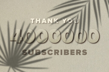4000000 subscribers celebration greeting banner with Card Board 2 Design