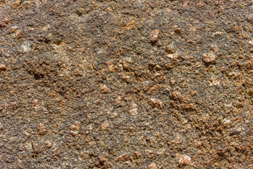 A close-up view of a rock face or stone texture